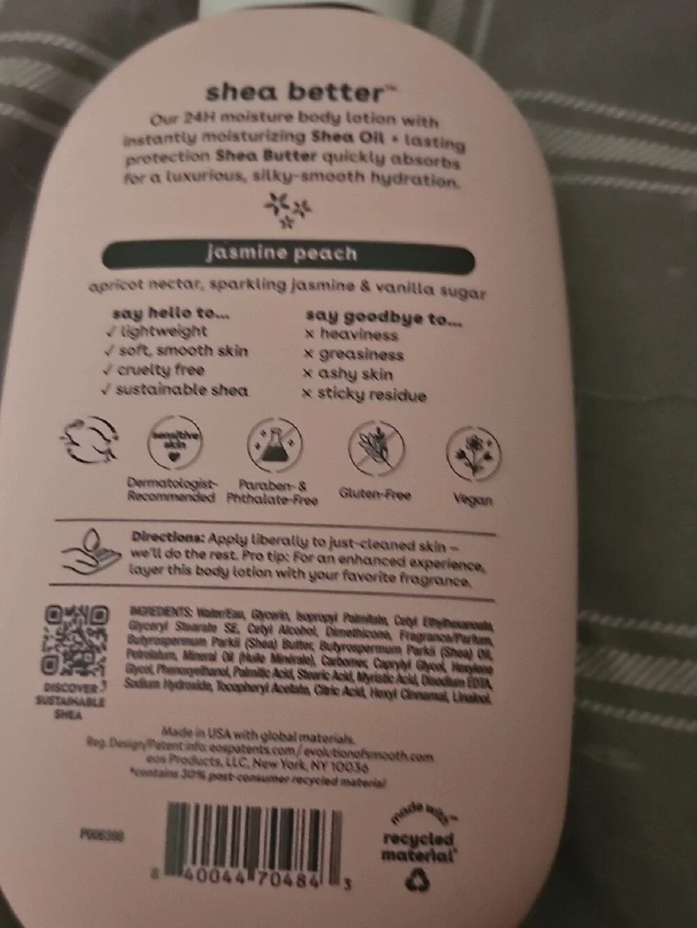 eos Pink Jasmine Peach 24H Moisture Body Lotion